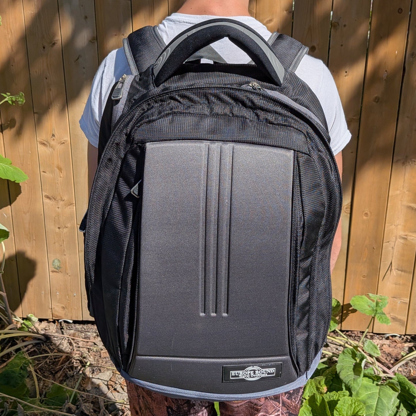 Europe Bound Exec-Tek Black & Grey Heavily Cushioned Laptop Backpack 25L