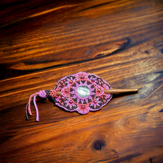 Multicolor Barrette Pink w/ Dark purple (5)