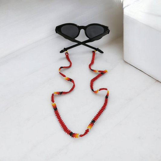Artisan Handwoven Glasses Chain ( Red)