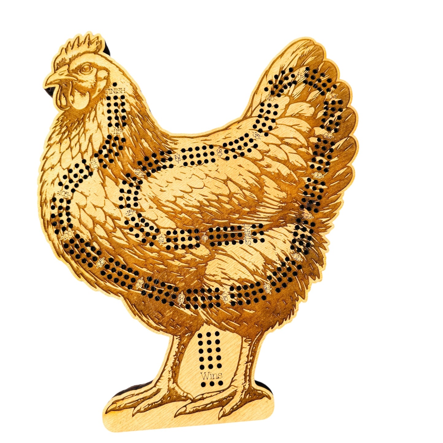 Chicken Cribbage Board-Rustic Farmhouse Wooden Game