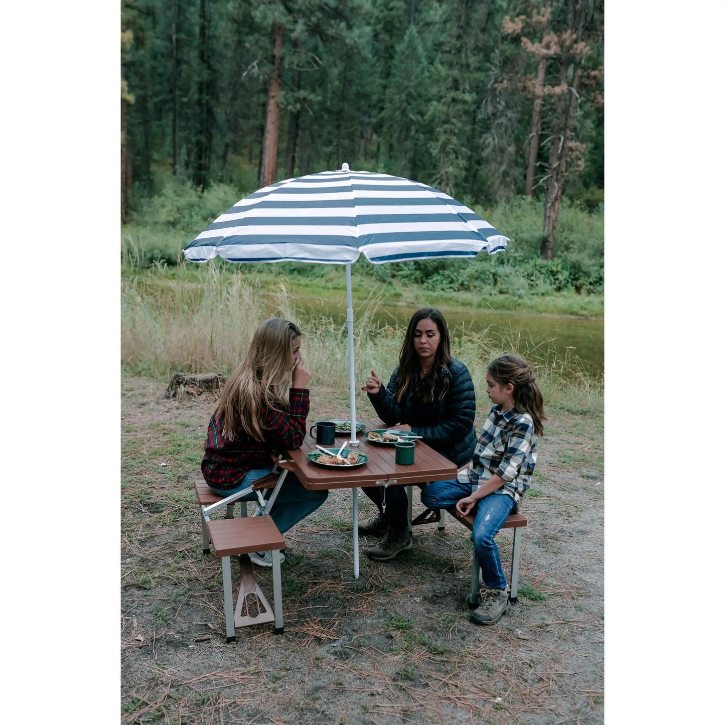 Picnic Table and Umbrella Combo