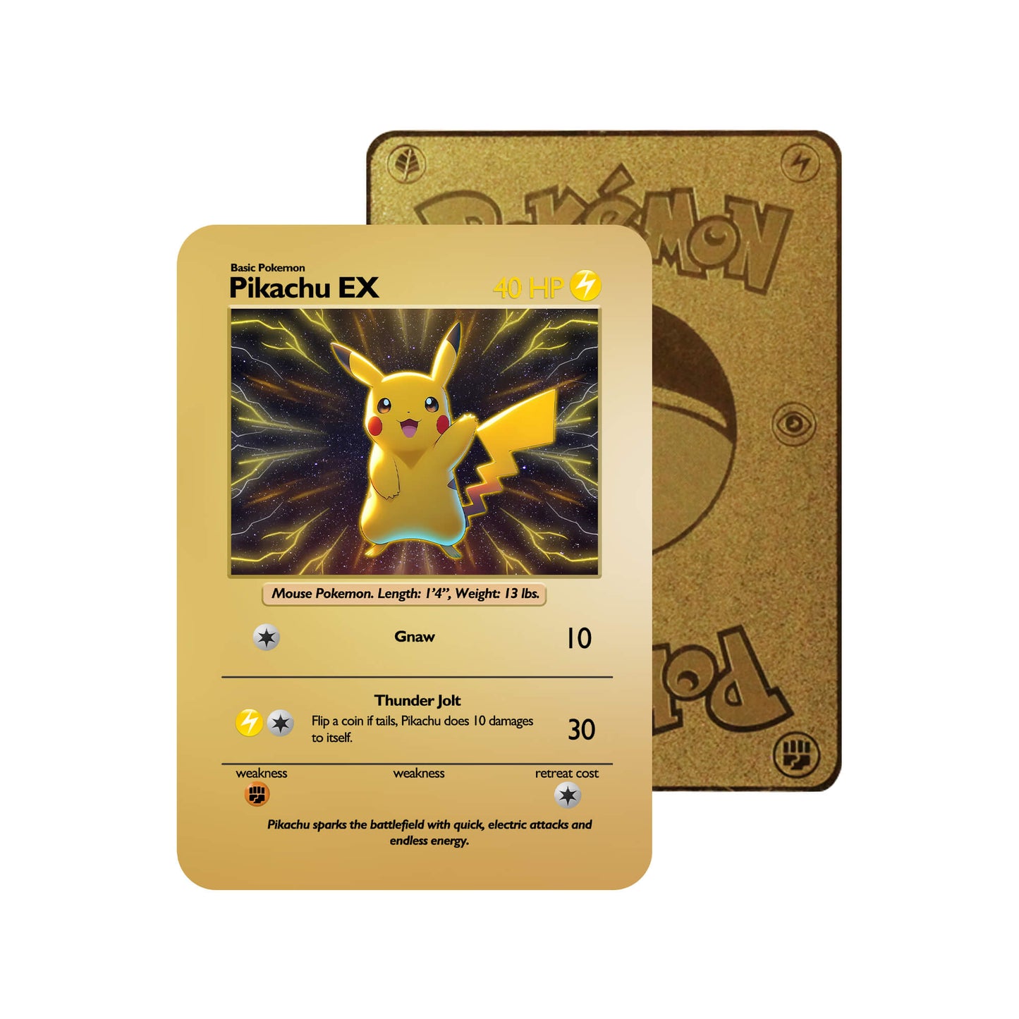 Pikachu EX Metal Orica Card