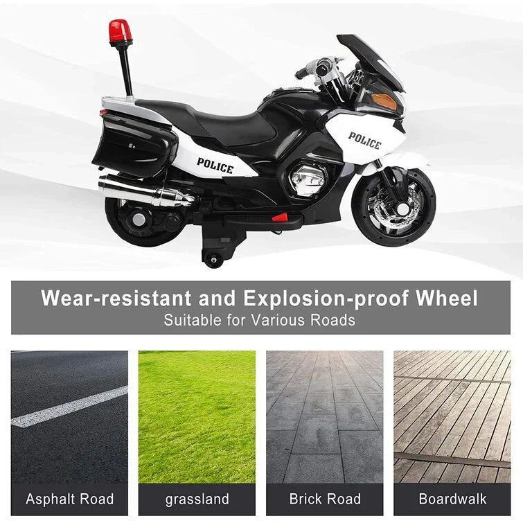 2026 24V Police 2 Seater Motorcycle with Rubber Tires