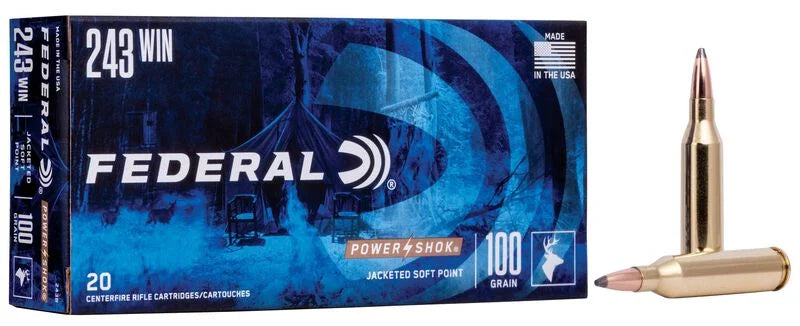 Federal Power-Shok Rifle 243 Win 100 Grain