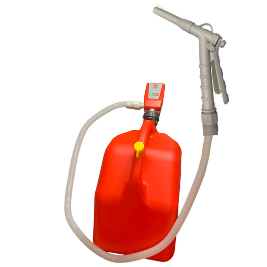 PUMPMATIC SUPER GAS PUMP FLOW CONTROL NOZZLE + 5 GALLON GAS CAN COMBO KIT
