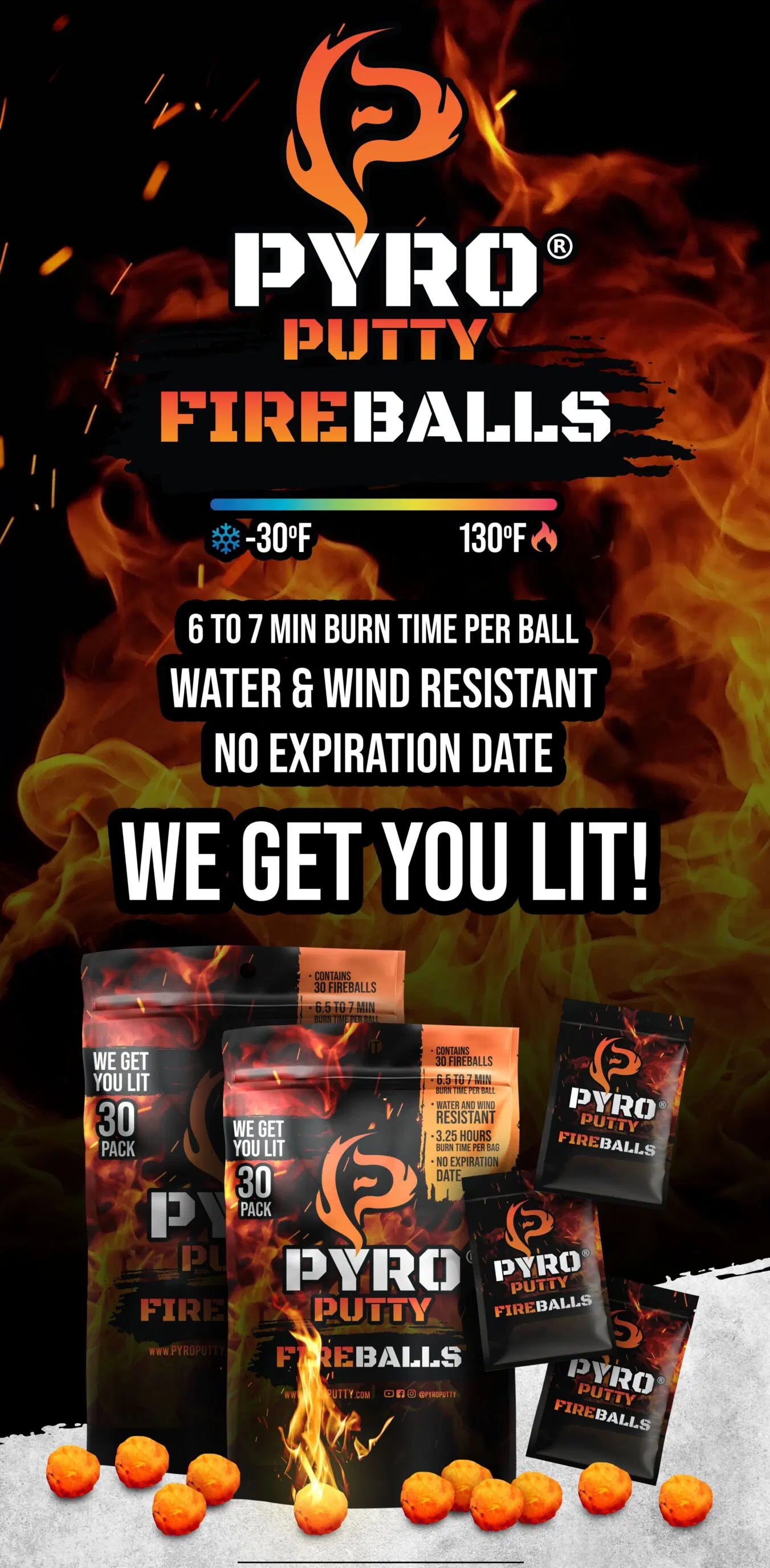 Pyro Putty All Season Fire Balls – 30 Pack