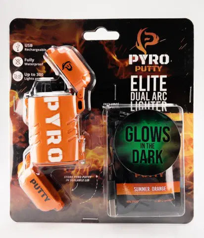 Pyro Putty Elite Rechargeable Dual Arc Lighter w/ Compartment