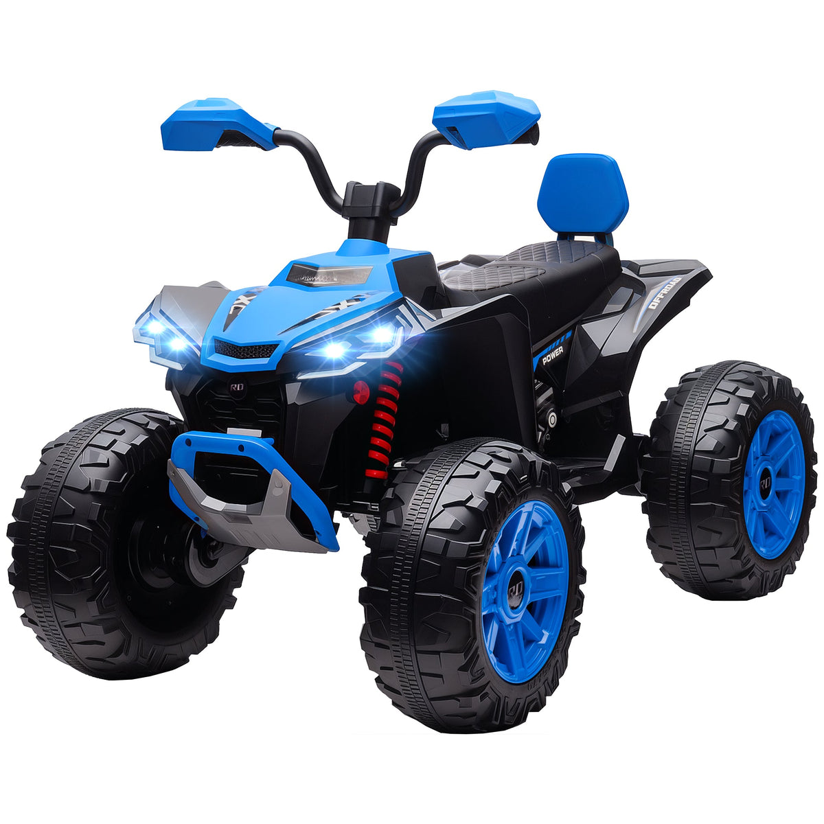 2-Seater All-Terrain 4 Wheeler, 24V Kids ATV Ride-On, Electric Quad Car with Dual Motor, for Boys and Girls, Black