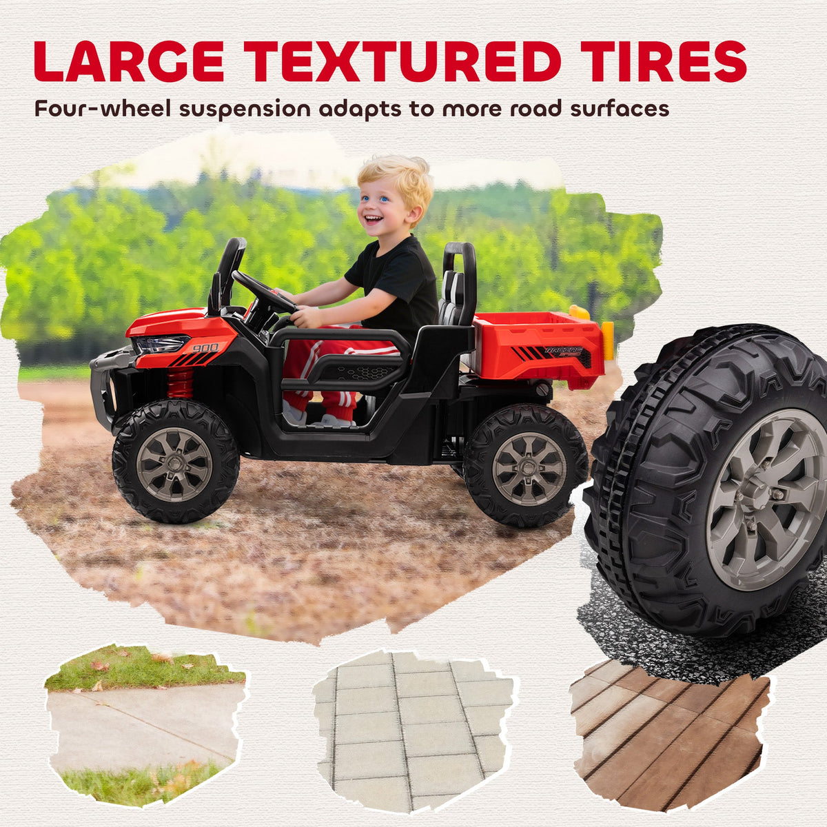 12V Ride on Car with Electric Bucket, Two-Seater, Shovel, Remote Control, Spring Suspension, Horn, Music, Black