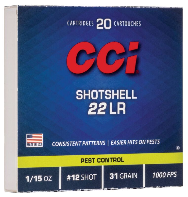 CCI Rimfire Shotshell 22 LR 12 Shot Size