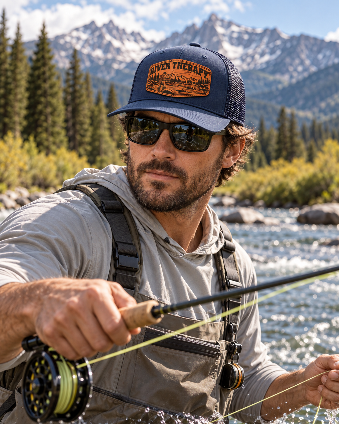 Leapfrog Collective River Therapy Fishing Trucker Hat With Bears