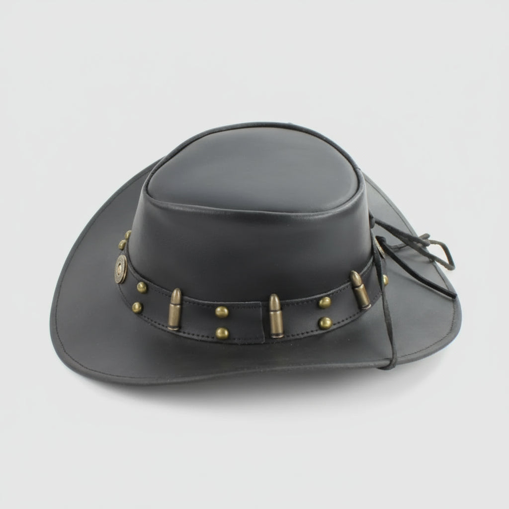 Shapeable Cowboy Hat with 12 Gauge Bullet Slice & Embellishments