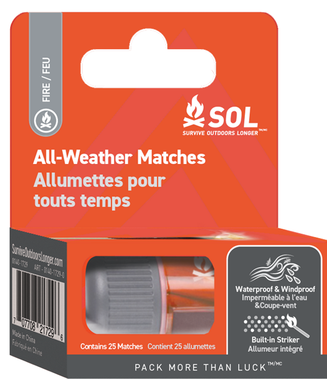 SOL All Weather Matches, 25 count