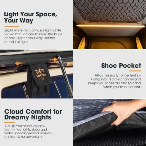 San Hima Gibb Pop Up Rooftop Tent - 360° View Straight Pop Up RTT