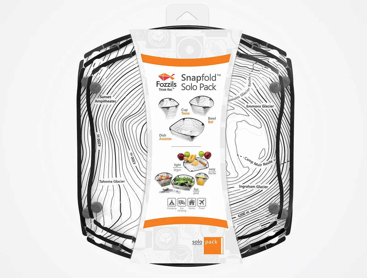 Fozzils Snapfold Solo Pack 3-Piece Fold Flat Tableware Set