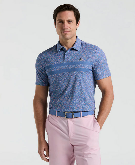 Engineered Novelty Stripe Printed Polo