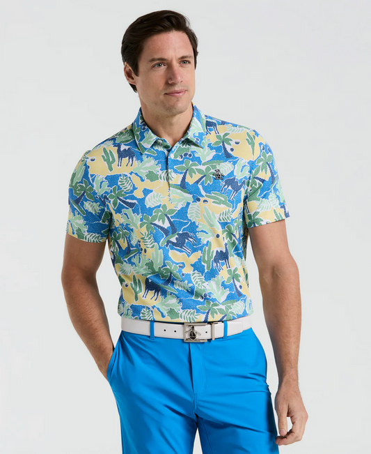 Ibiza Print "Earl" Short Sleeve Polo  Style#OGKSF021