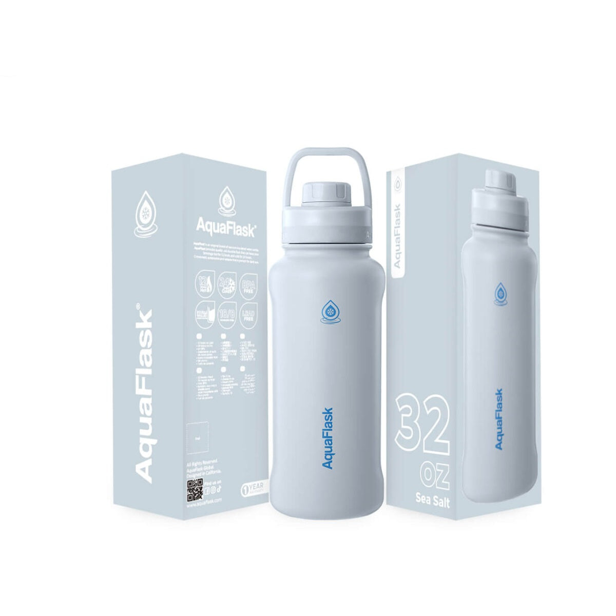 AquaFlask 935mL (32oz) Vacuum Insulated Bottle – Stainless Steel, Leak-Proof