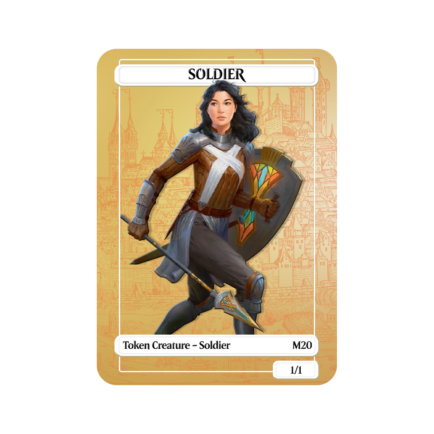 Soldier Token Metal Orica Card