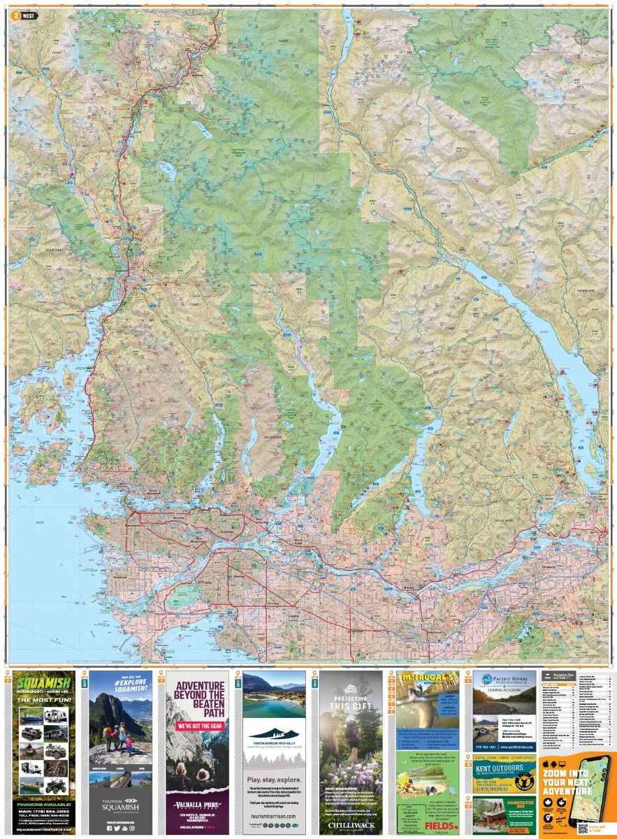 Squamish, Chilliwack & Merritt BC - Recreation Map