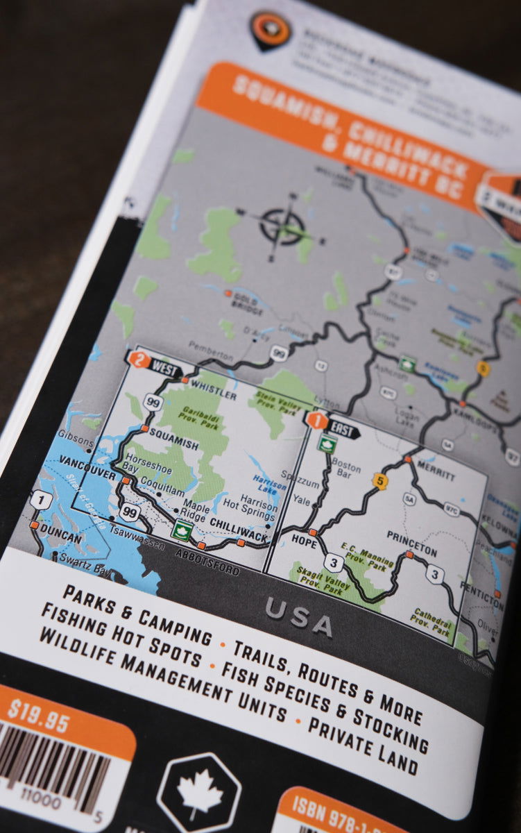Squamish, Chilliwack & Merritt BC - Recreation Map
