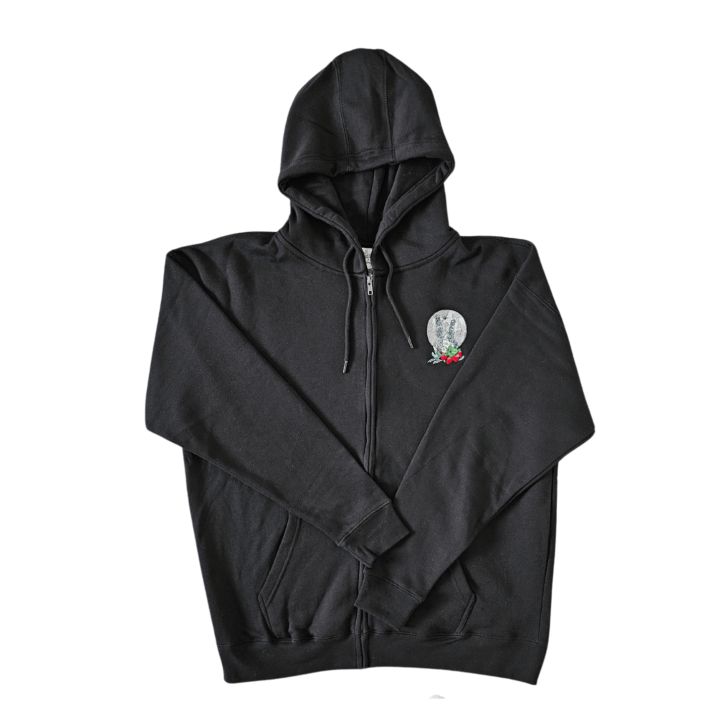 Strawberry Sage Emboidered Zip-Up Hoodie
