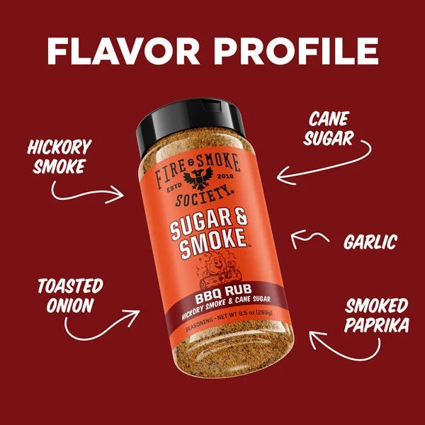 Fire & Smoke Society Sugar & Smoke BBQ Rub – 9.5 oz