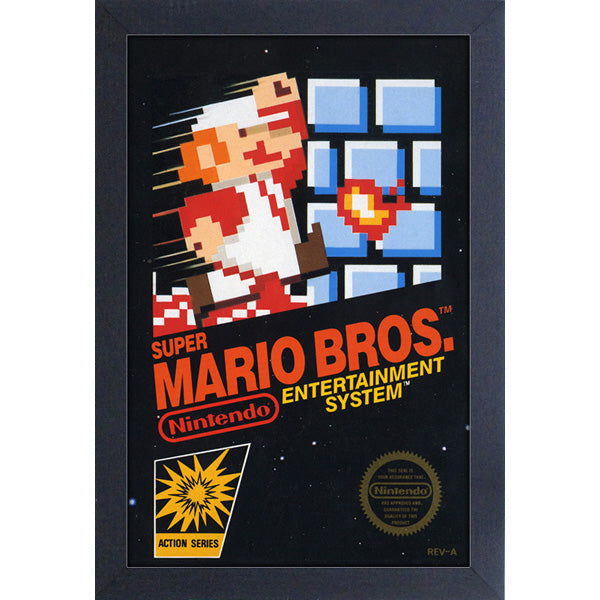 Super Mario Bros Game Cover Art 11″X17″ Framed Print