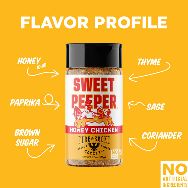 Fire & Smoke Society SWEET PEPPER | Honey Chicken, 6.6oz