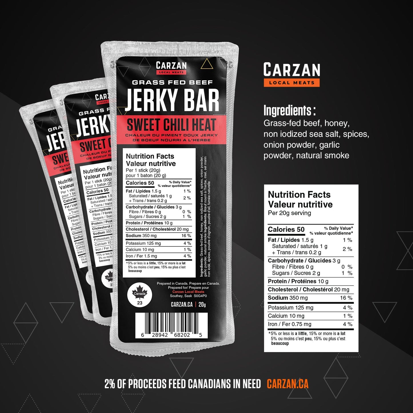 Sweet Chili Heat Grass-Fed Beef Jerky Bars