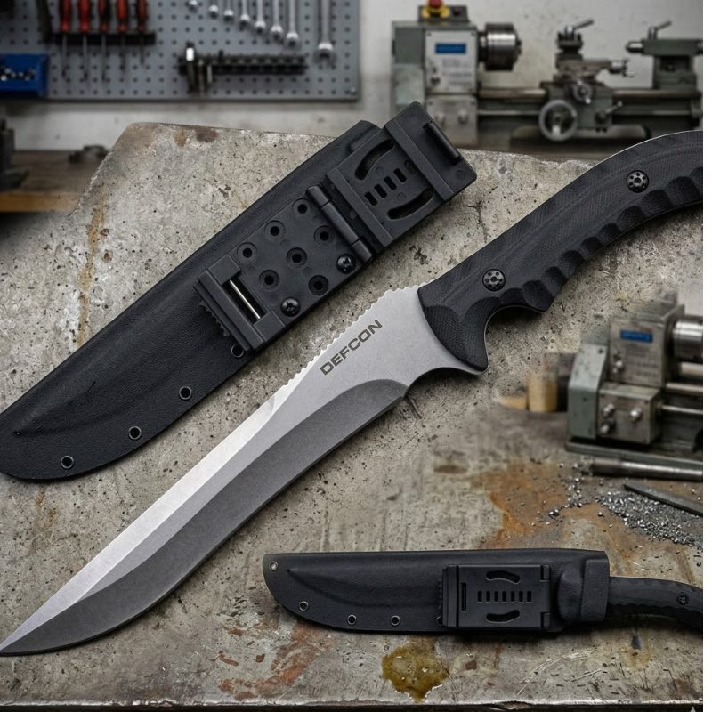 14 1/2" D2 Steel Stonewash Fixed Blade Knife (TD003SL)