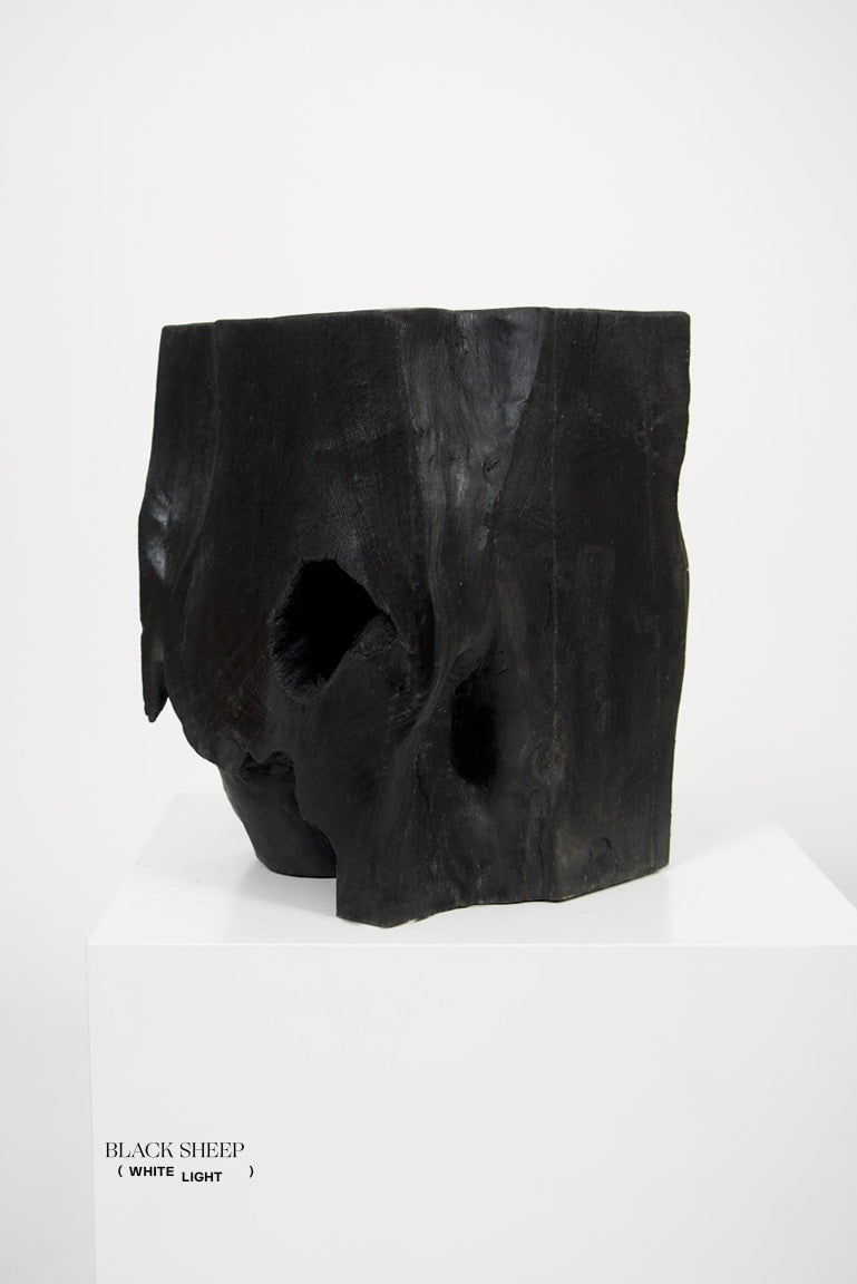 Burnt Teak Square Side Table or Stool