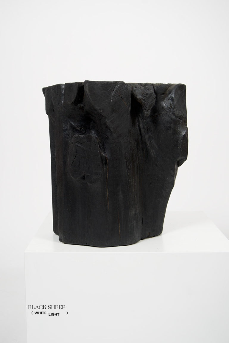 Burnt Teak Square Side Table or Stool