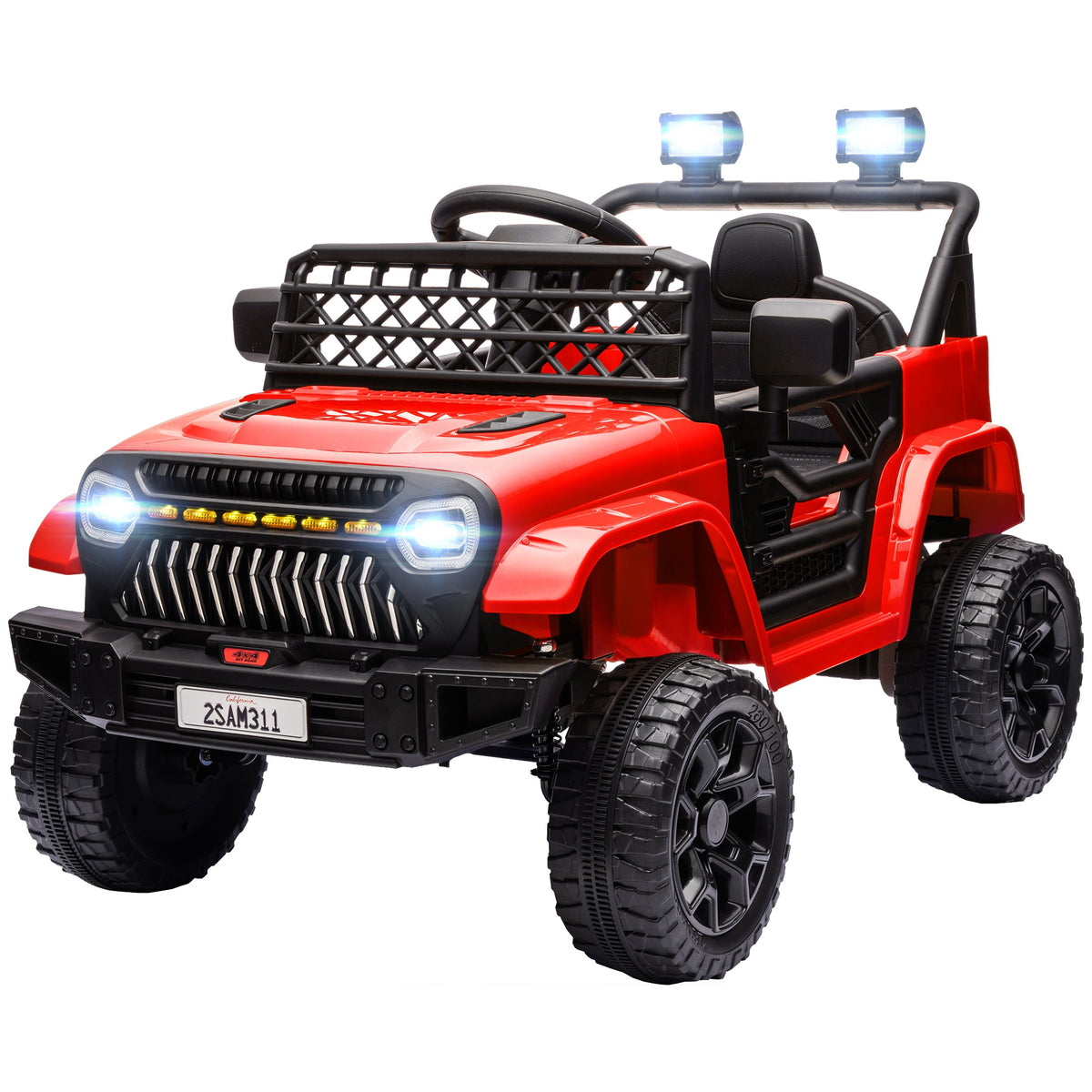 12V Ride on Truck, Electric Car for Kids with Remote Control, Suspension, 3 Speeds, USB Music Headlights, Black