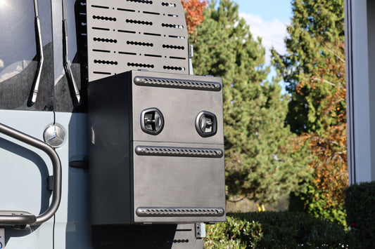 Camper Van Rear Door Aluminum Storage Box | Split Door