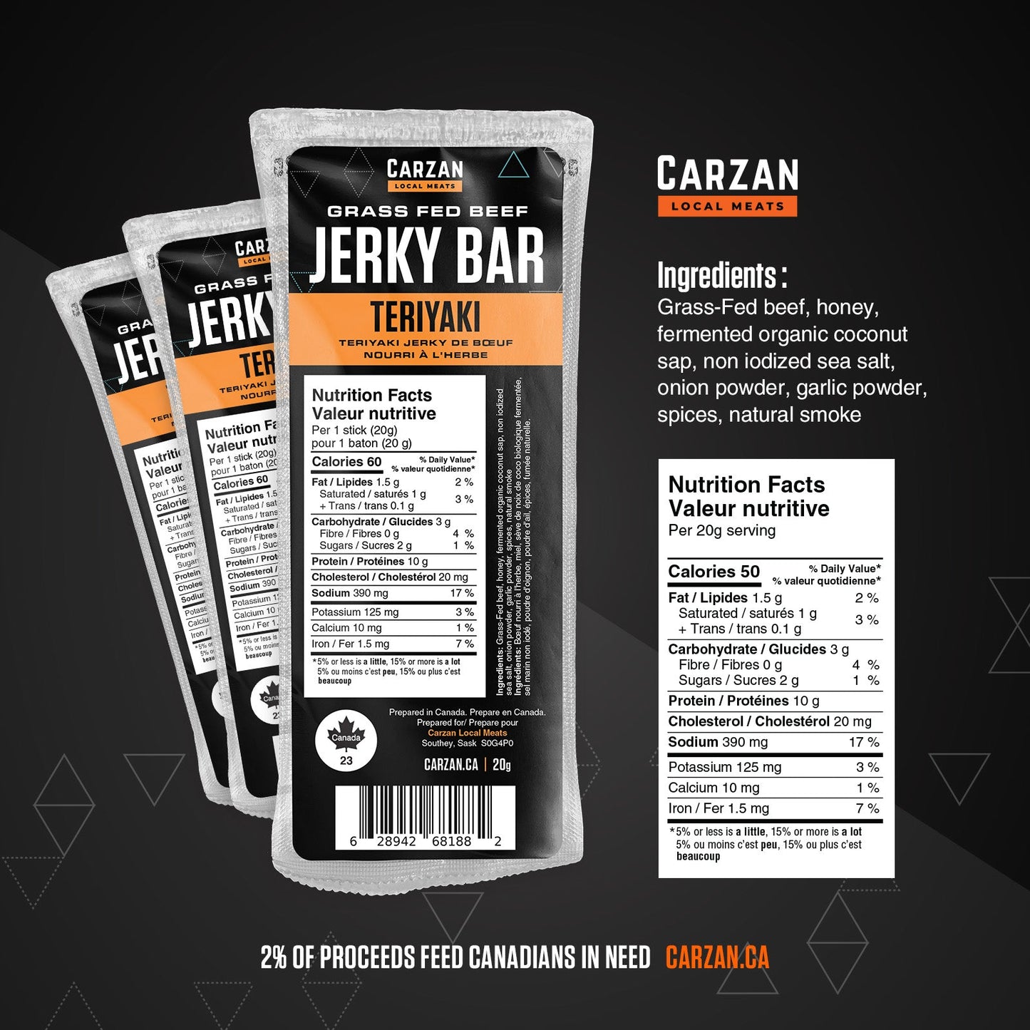 Teriyaki Grass-Fed Beef Jerky Bars