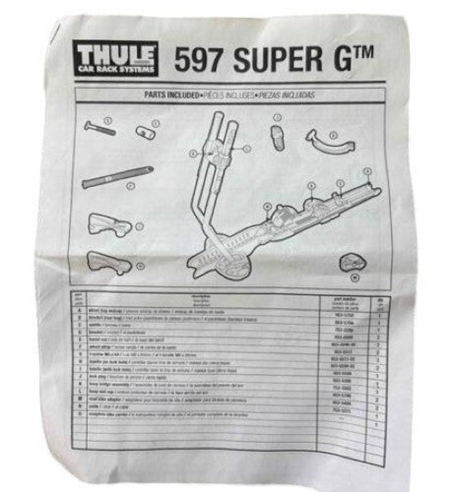 Thule 597 Super G Premium Upright Rooftop Bike Carrier