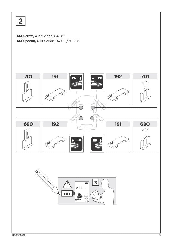 Thule Rapid System Fit Kit 1368