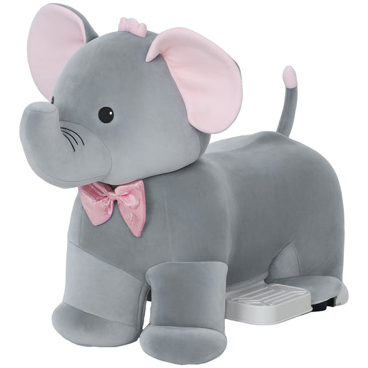 6V Kids Ride on Toy, Ride on Horse Elephant with Music, Soft Touch, Silent PU Wheels, Forward, for 1.5-5 Years