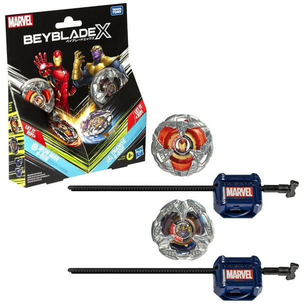 Beyblade X Marvel Collab Iron Man 4-80B vs. Thanos 4-60B Multipack Set - Exclusive