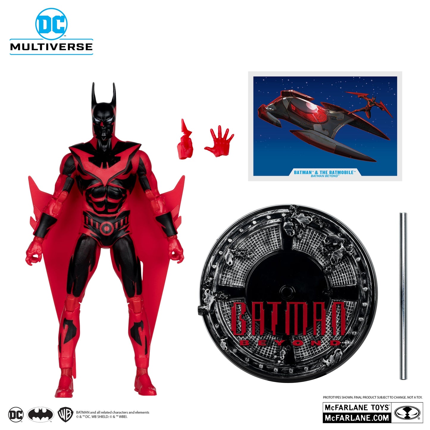 DC MULTIVERSE VEHICLES - BATMOBILE WITH BATMAN BEYOND 7IN FIGURE (GOLD LABEL)