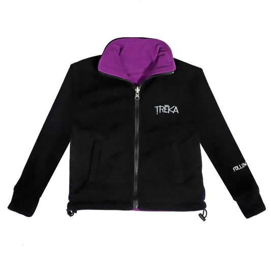 Kids Pokhara Reversible Black and Purple Fleece Sweater 200GSM - Uncle Mike's Outdoors and More!
