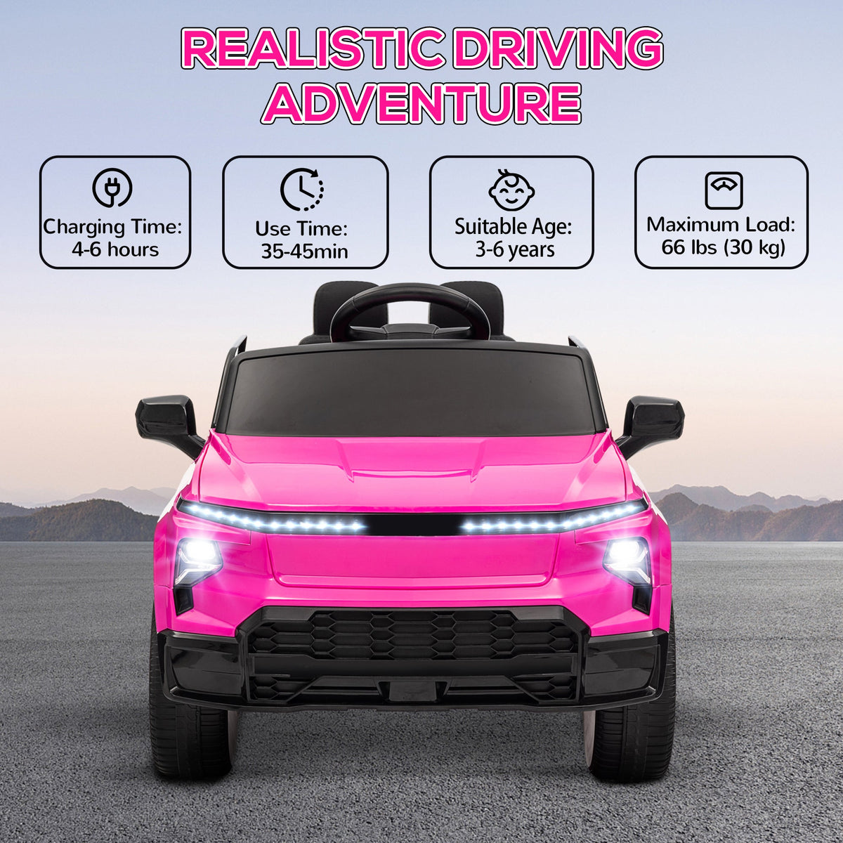 12V CHEVROLET SILVERADO EV RST Licensed Kids Car w/ Remote, Spring Suspension, Soft Start, Training Wheels, Black