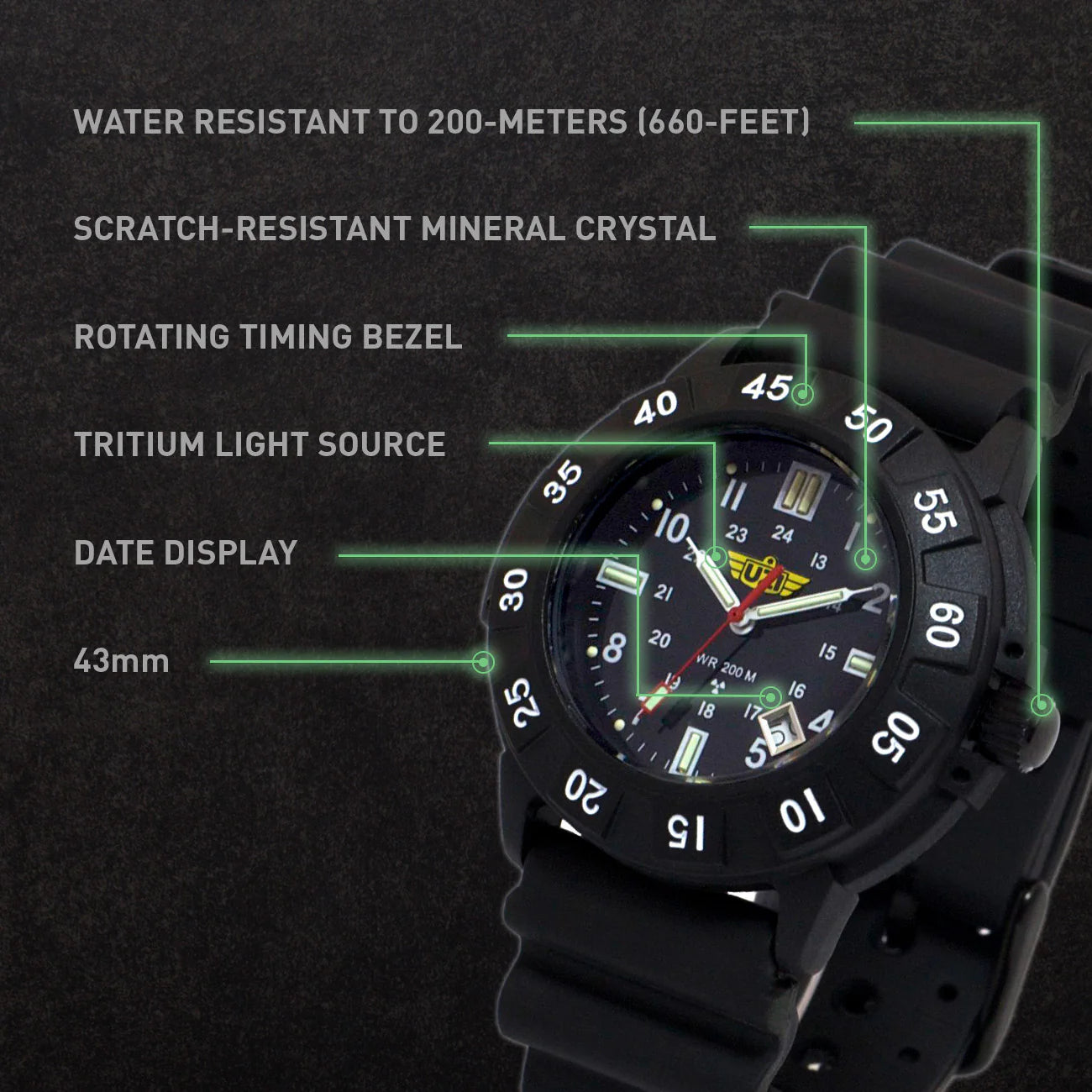 UZI Protector Watch - Swiss Tritium