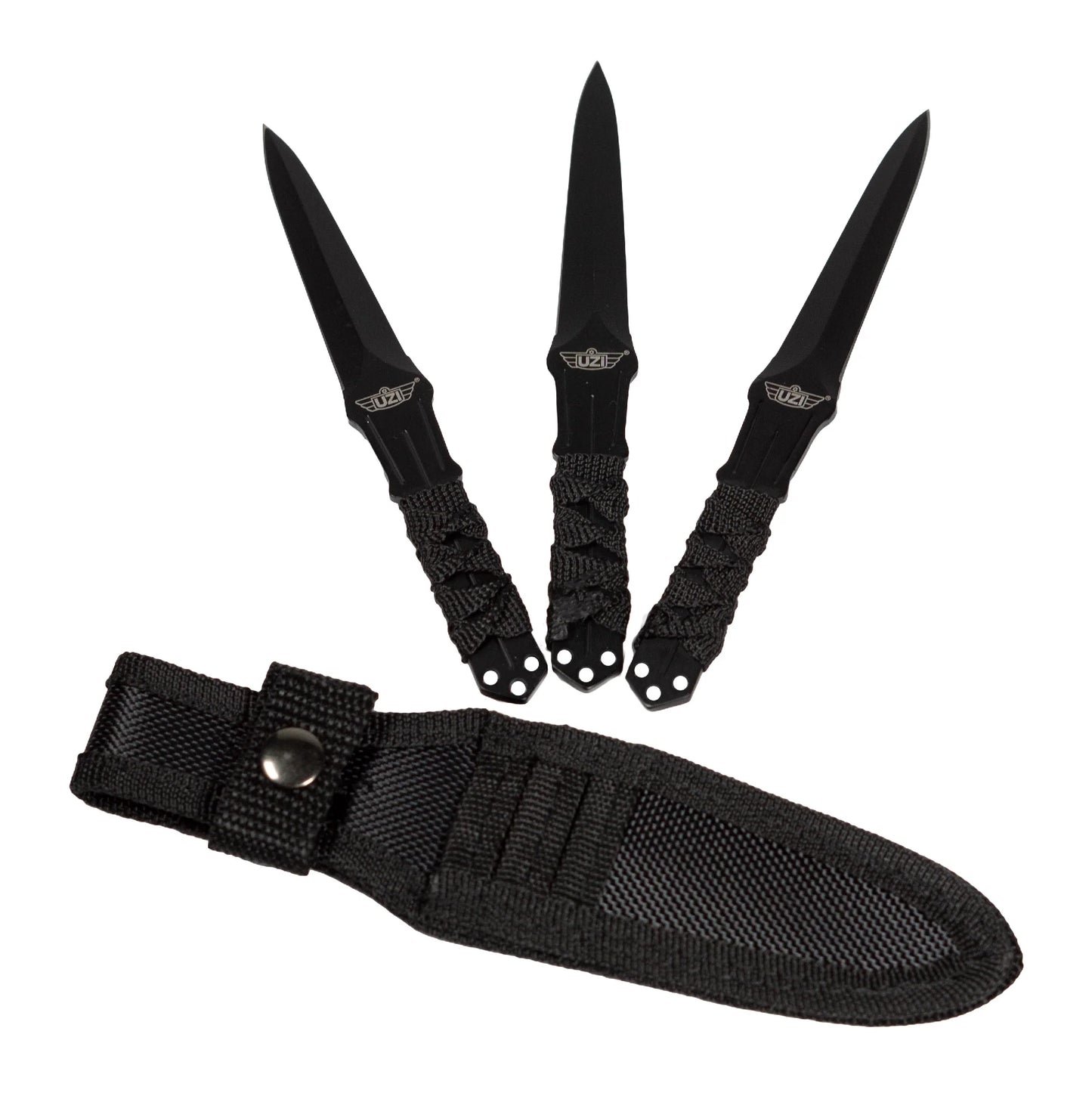 UZI Throwing Knives Fixed Blade Set of 3 - Stainless Steel