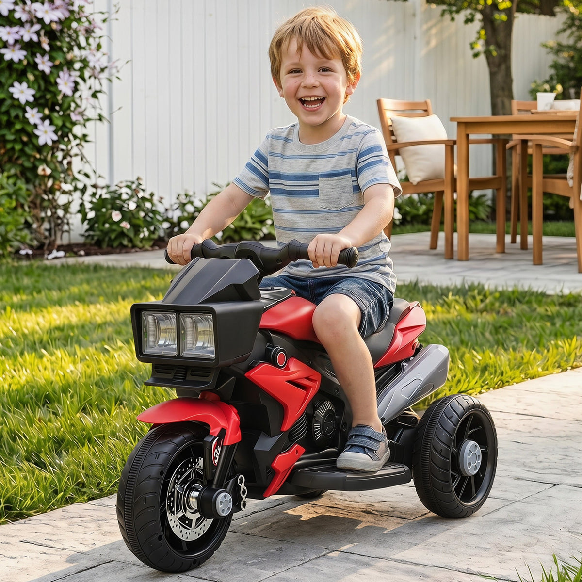 Kids Electric Pedal Motorcycle Ride-On Toy 6V Battery Powered w/ Music Horn Headlights Motorbike for Girls Boy Blue