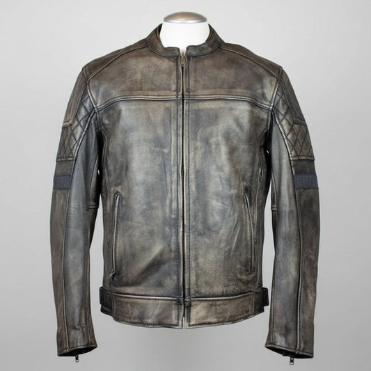 Unik International Men's Reflective Stripe Motorcycle Jacket
