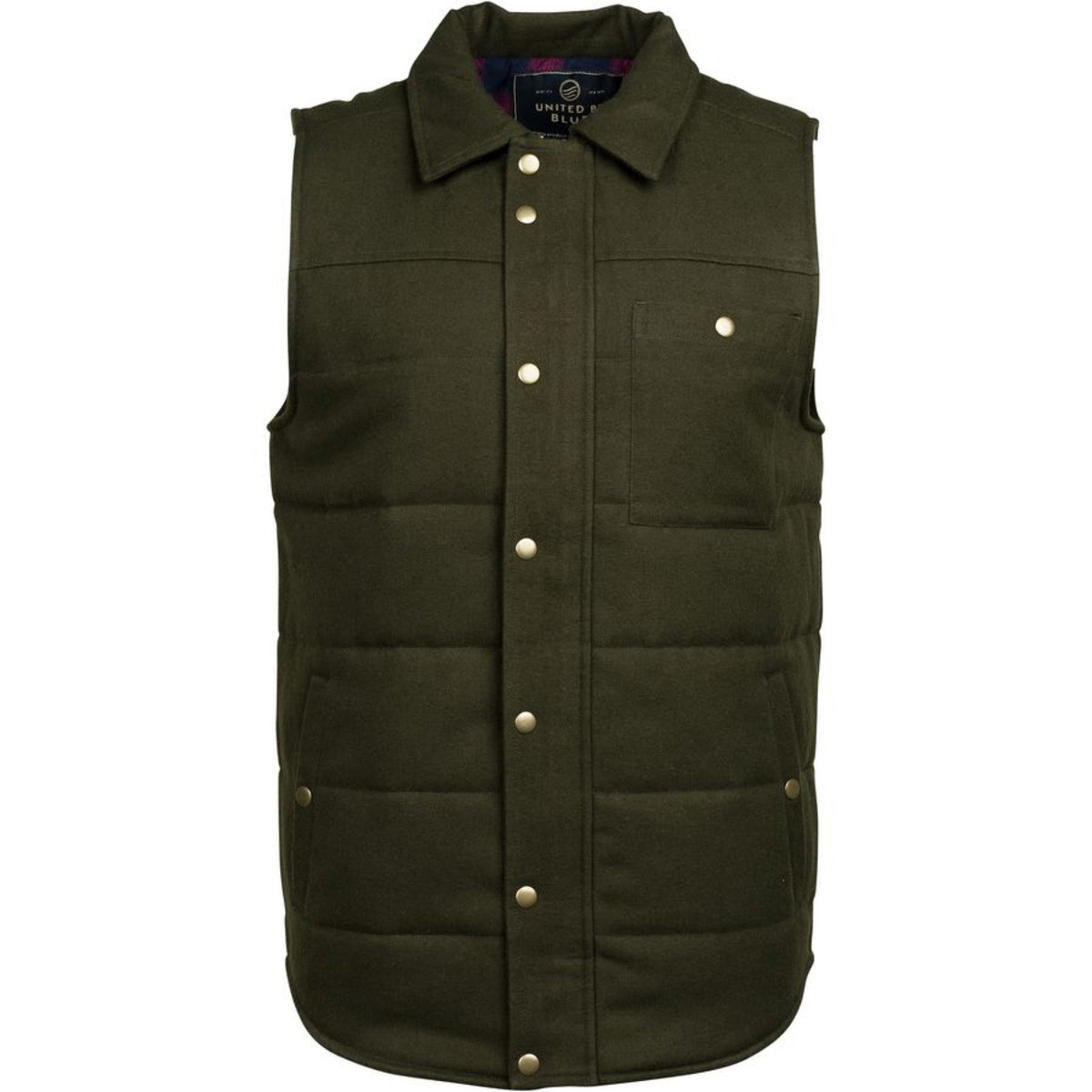 United By Blue Men's Drummond Down and Wool Vests in Small & Medium