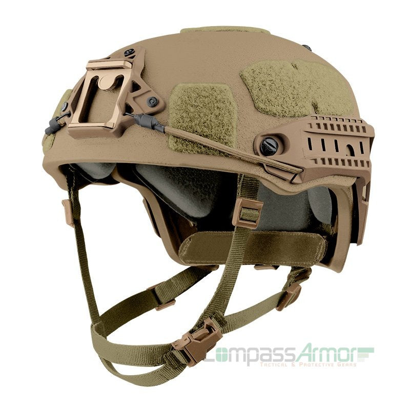 VBH-RM Coyote Brown Ventilated Ballistic Helmet with Sides-rails and NVG mount
