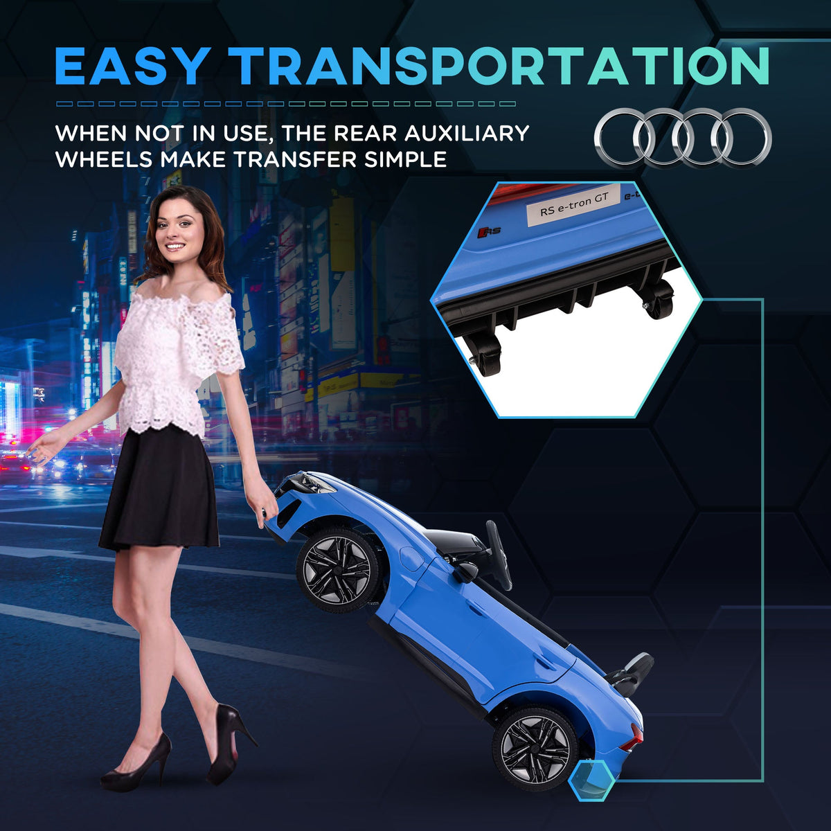Ride-On Toy On Car with Remote Control, 12V 3.1 MPH Electric Ride for Kids w/ Suspension System, Horn Honking, Black